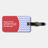 Stylish Chevron & Crab Bagagelabel (Achterkant horizontaal)