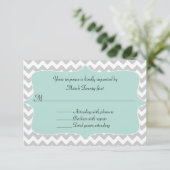 Stylish Chevron Custom Wedding RSVP Card Kaartje (Staand voorkant)