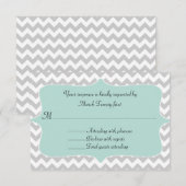 Stylish Chevron Custom Wedding RSVP Card Kaartje (Voorkant / Achterkant)