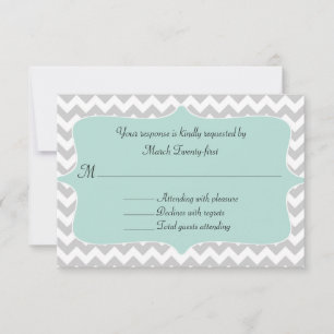 Stylish Chevron Custom Wedding RSVP Card Kaartje