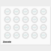 Stylish Chevron Monogram Wedding Envelope Sticker (Vel)