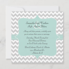 Stylish Chevron Square Wedding Invitation Kaart