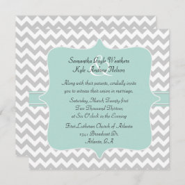 Stylish Chevron Square Wedding Invitation Kaart