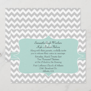 Stylish Chevron Wedding Invitation Kaart