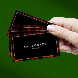 Stylish Chic Black Tortoiseshel Designer Visitekaartje