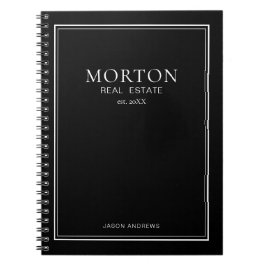 Stylish Chic Black & White Real Estate Notebook Notitieboek