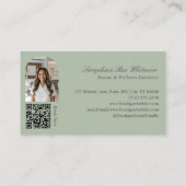 Stylish Chic Elegant Arch Photos Monogram QR Code Visitekaartje (Achterkant)