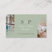 Stylish Chic Elegant Arch Photos Monogram QR Code Visitekaartje (Voorkant)