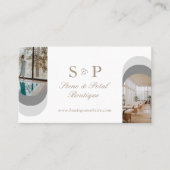 Stylish Chic Elegant Arch Photos Monogram QR Code Visitekaartje (Voorkant)