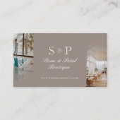 Stylish Chic Elegant Arch Photos Monogram QR Code Visitekaartje (Voorkant)