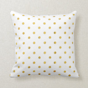 Stylish Chic Girly Gold Polka Dots Kussen
