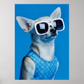 Stylish Chihuahua in Sunglasses Poster (Voorkant)