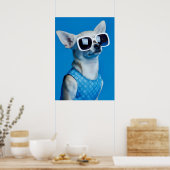Stylish Chihuahua in Sunglasses Poster (Keuken)