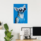Stylish Chihuahua in Sunglasses Poster (Thuiskantoor)