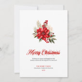 Stylish Christmas Bouquet Editable Greeting Card Feestdagenkaart (Voorkant)