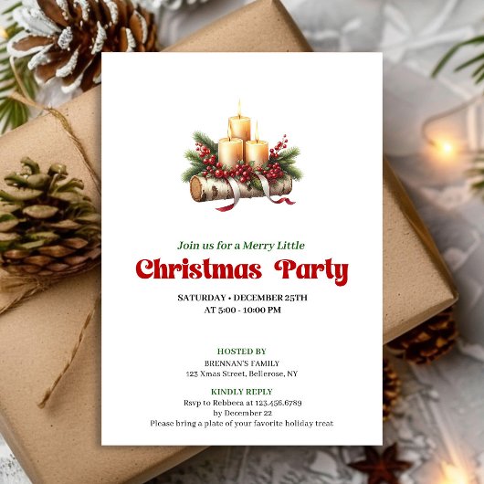 Stylish Christmas Decoration Party Template Kaart