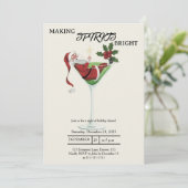 Stylish Christmas Martini Cocktail Party Kaart (Staand voorkant)