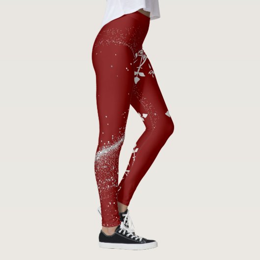 Stylish Christmas red leggings . (Rechts)