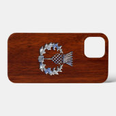 Stylish Chrome en Mahogany Wood Scottish Thistle Case-Mate iPhone Case (Achterkant (horizontaal))