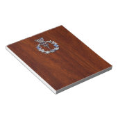 Stylish Chrome en Mahogany Wood Scottish Thistle Notitieblok (Schuin)