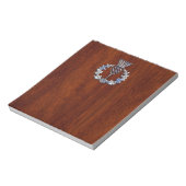 Stylish Chrome en Mahogany Wood Scottish Thistle Notitieblok (Linkerzijde)