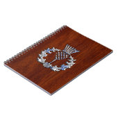 Stylish Chrome en Mahogany Wood Scottish Thistle Notitieboek (Linkerzijde)