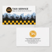 Stylish City Skyline Yellow Taxi Check Boxes Visitekaartje (Voorkant / Achterkant)