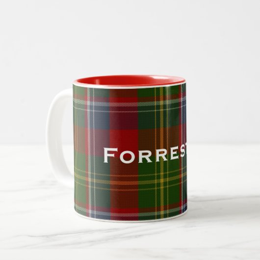 Stylish Clan Forrester Tartan Pset Mok (Voorkant links)