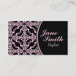Stylish Classy Elegant Professional Damask Floral Visitekaartje