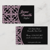 Stylish Classy Elegant Professional Damask Floral Visitekaartje (Voorkant / Achterkant)