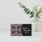 Stylish Classy Elegant Professional Damask Floral Visitekaartje (Staand voorkant)