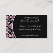Stylish Classy Elegant Professional Damask Floral Visitekaartje (Achterkant)