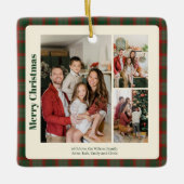 Stylish Classy Plaid 3 photos Christmas  Keramisch Ornament (Voorkant)
