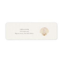Stylish Coastal Seashell Wedding Address Label