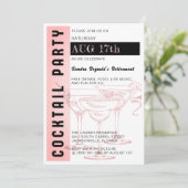 Stylish Cocktail Party Invitation Kaart (Staand voorkant)