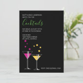 Stylish Cocktail Party Invitation Kaart (Staand voorkant)