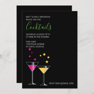 Stylish Cocktail Party Invitation Kaart
