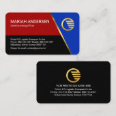 Stylish Colorful Blue Trapezium Business Owner Visitekaartje (Voorkant / Achterkant)