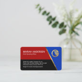 Stylish Colorful Blue Trapezium Business Owner Visitekaartje (Staand voorkant)