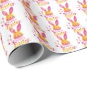Stylish Colorful Cute Bunny Happy Easter Cadeaupapier (Rol Hoek)