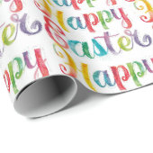 Stylish Colorful Floral Happy Easter Cadeaupapier (Rol Hoek)