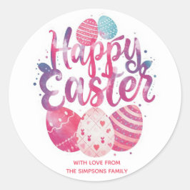 Stylish Colorful Floral Happy Easter Ronde Sticker