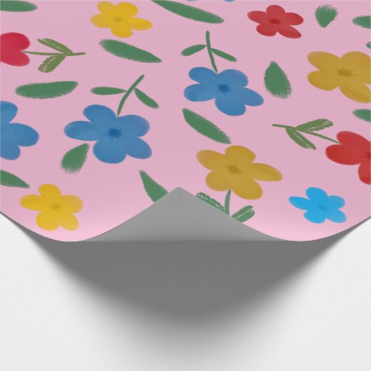 STYLISH COLORFUL FLOWERS PATTERN CADEAUPAPIER (Hoek)