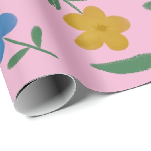 STYLISH COLORFUL FLOWERS PATTERN CADEAUPAPIER (Rol Hoek)