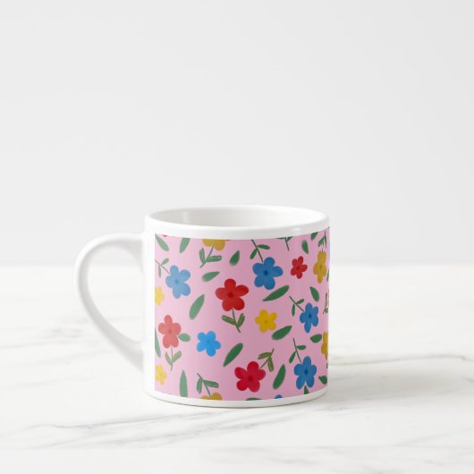 STYLISH COLORFUL FLOWERS PATTERN ESPRESSO KOP (Links)