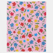 STYLISH COLORFUL FLOWERS PATTERN FLEECE DEKEN (Voorkant)