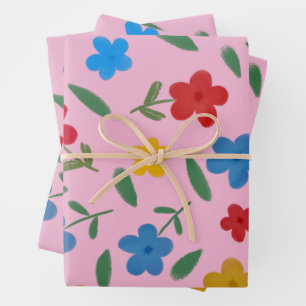 STYLISH COLORFUL FLOWERS PATTERN INPAKPAPIER VEL