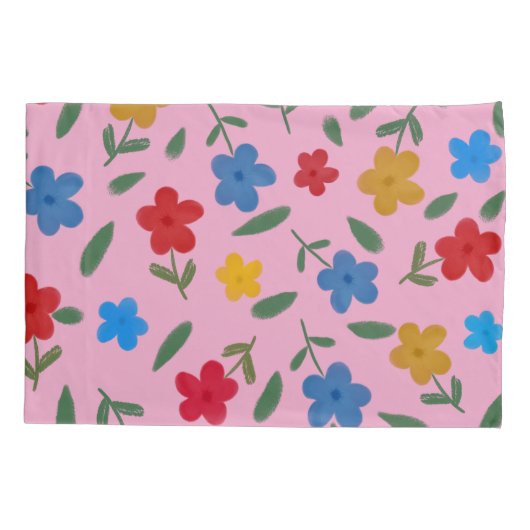 STYLISH COLORFUL FLOWERS PATTERN KUSSENSLOOP (Achterkant-Links)