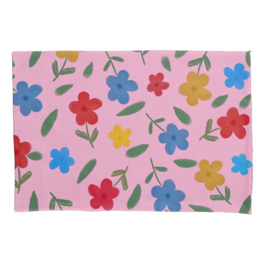 STYLISH COLORFUL FLOWERS PATTERN KUSSENSLOOP (Voorkant-Links)