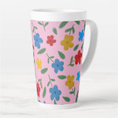 STYLISH COLORFUL FLOWERS PATTERN LATTE MOK (Rechterhoek)